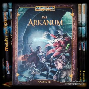 This picture shows the front cover of "Das Arkanum", the Magic Rulebook of the 5th edition of MIDGARD.