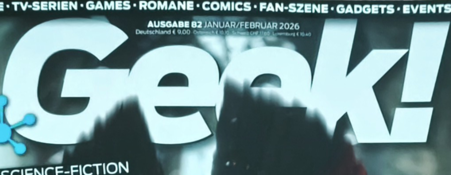 Ausschnitt des Covers des Magazins "Geek!". Der Schriftzug ist klar und deutlich zu sehen.
